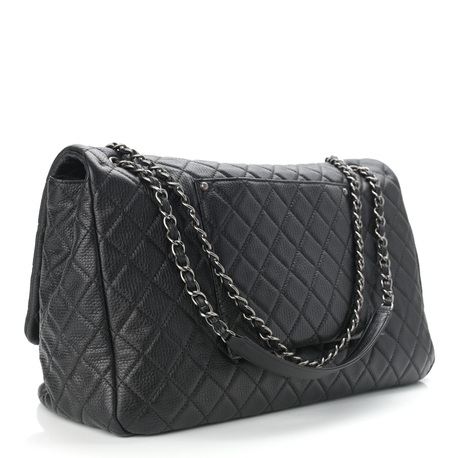 Chanel Calfskin Quilted XXL Travel Flap Bag Black 3 of 10