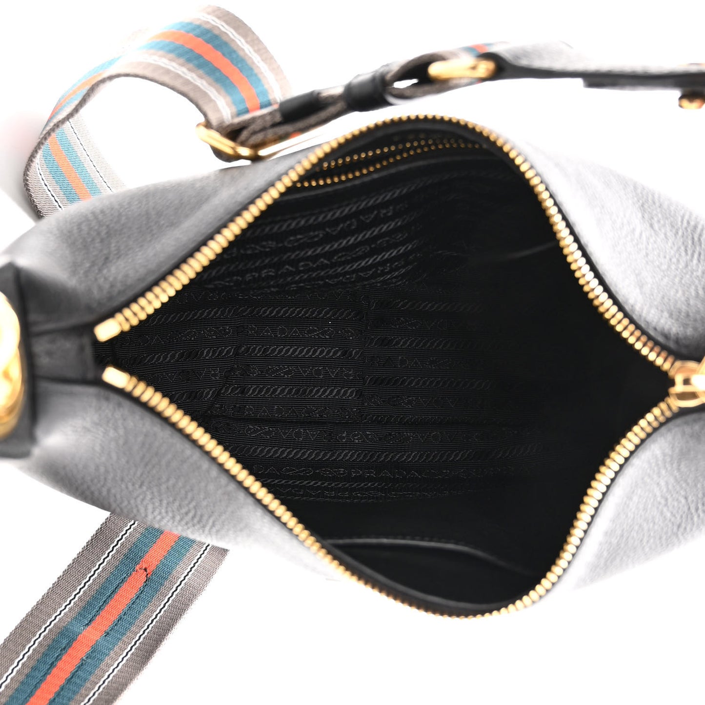 Vitello Phenix Zippered Messenger Hobo Black