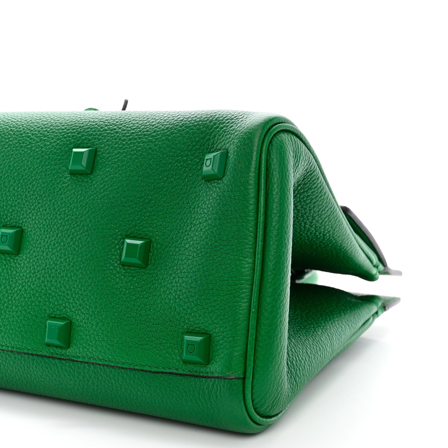 Salvatore Ferragamo Grained Calfskin Studio Top Handle Bag Green 10 of 10
