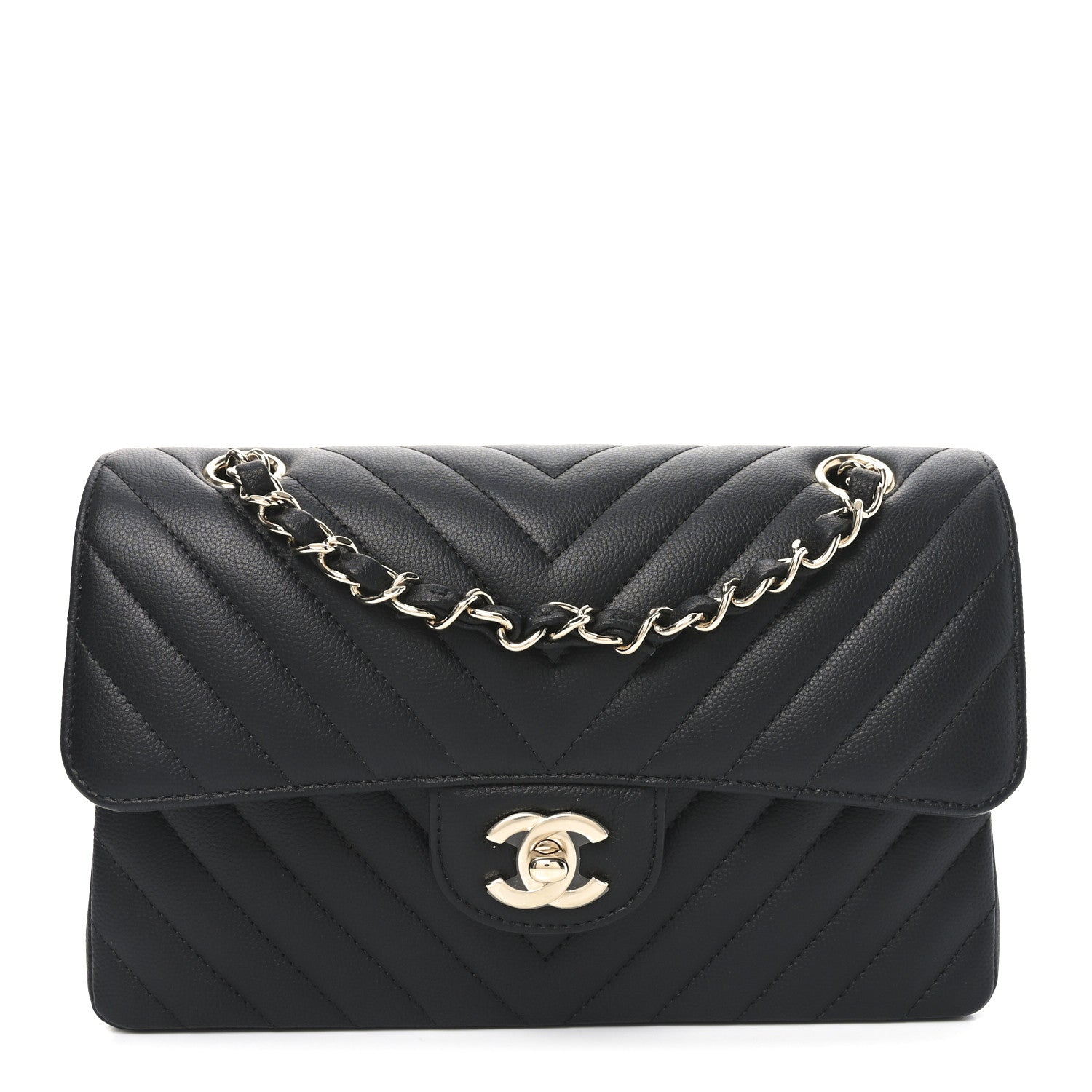 Chanel Caviar Chevron Quilted Small Double Flap Black 1 of 21