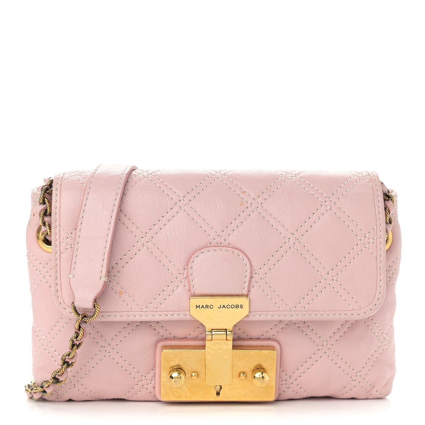 Lacquered Lambskin Baroque Single Flap Pink