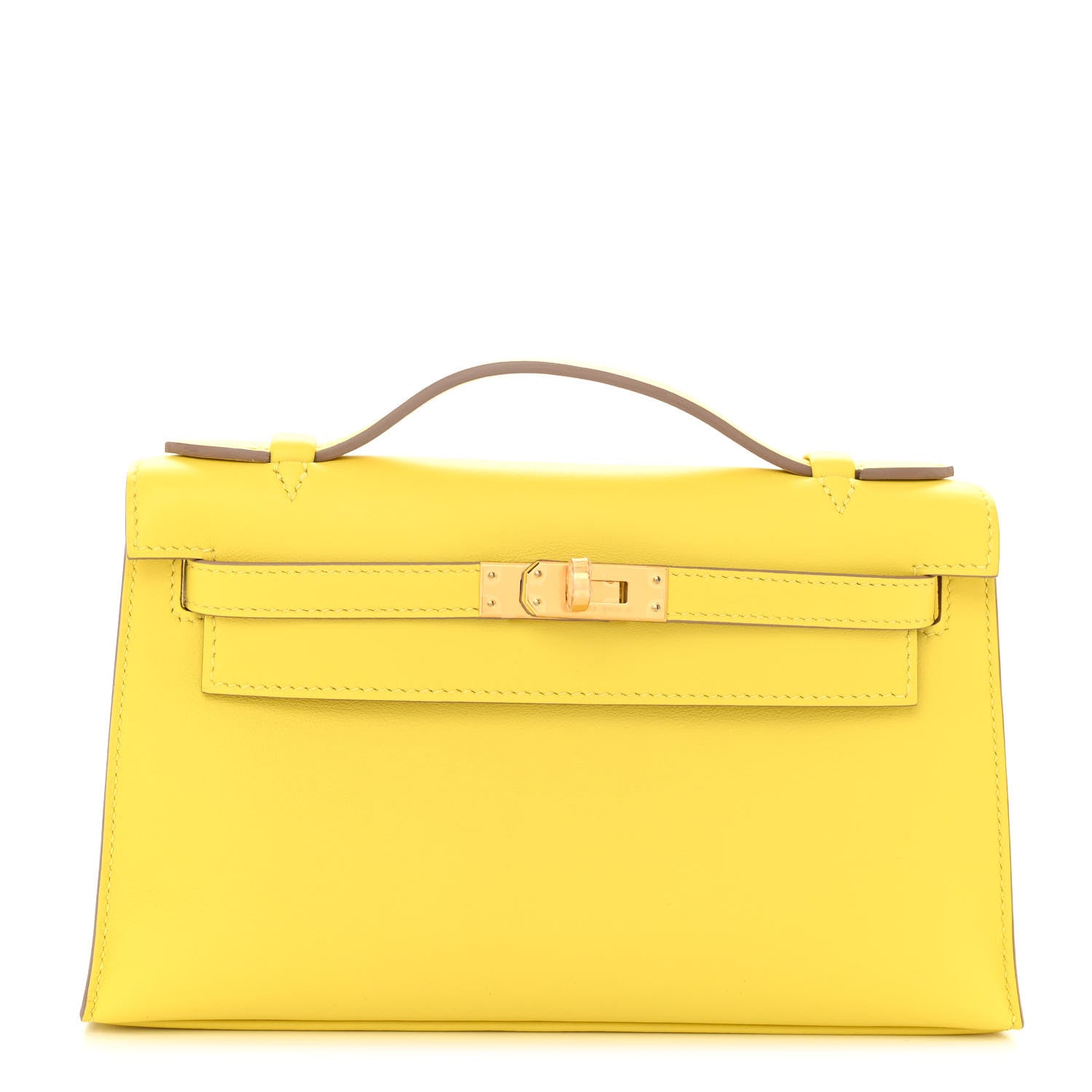 Hermes Swift Kelly Pochette Clutch Lime 1 of 13