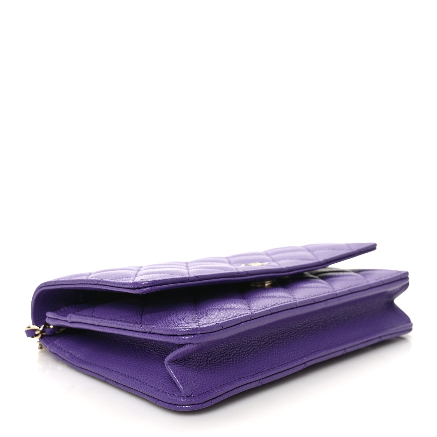 Caviar Quilted Wallet On Chain WOC Purple