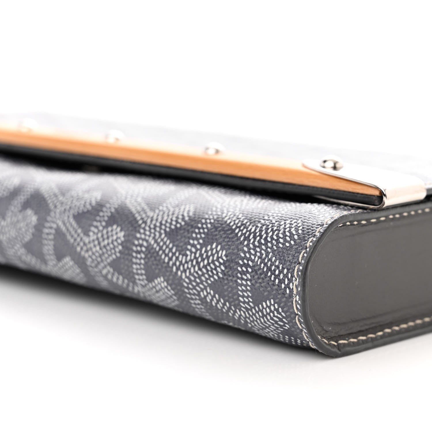 Goyard Goyardine Monte Carlo Bois Clutch With Strap Gray 9 of 12