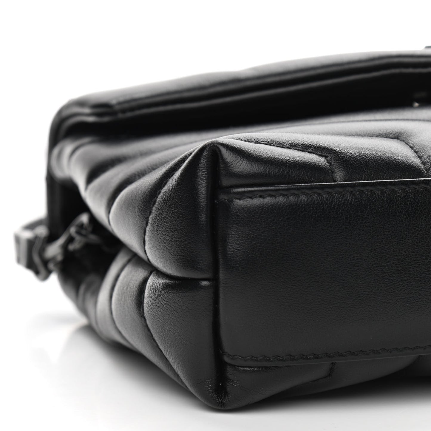 Calfskin Y Quilted Monogram Toy Loulou Crossbody Bag Black