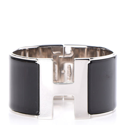 Hermes Enamel Extra Wide Clic Clac H Bracelet GM Black 1 of 6