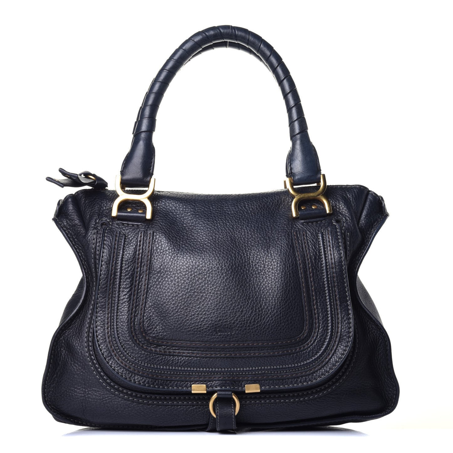 Calfskin Medium Marcie Satchel Navy