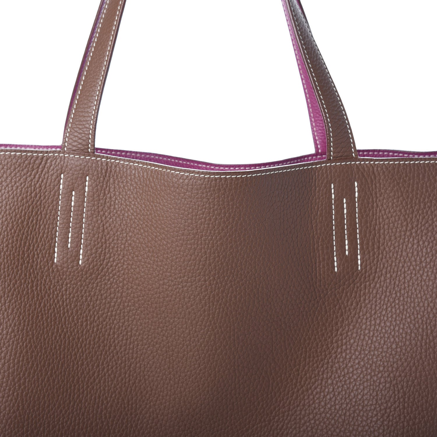 Hermes Taurillon Clemence Double Sens 36 Reversible Tote Marron Tosca 15 of 15