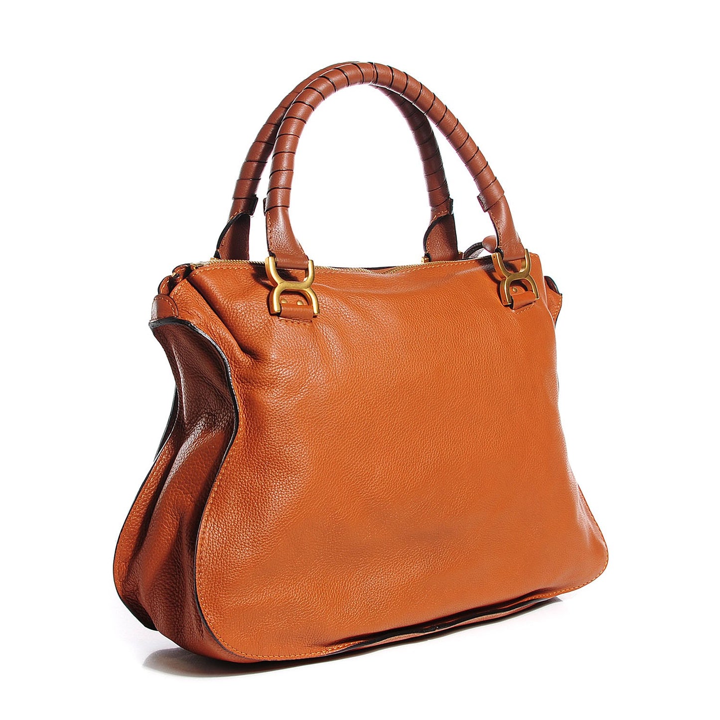 Calfskin Large Marcie Satchel Tan
