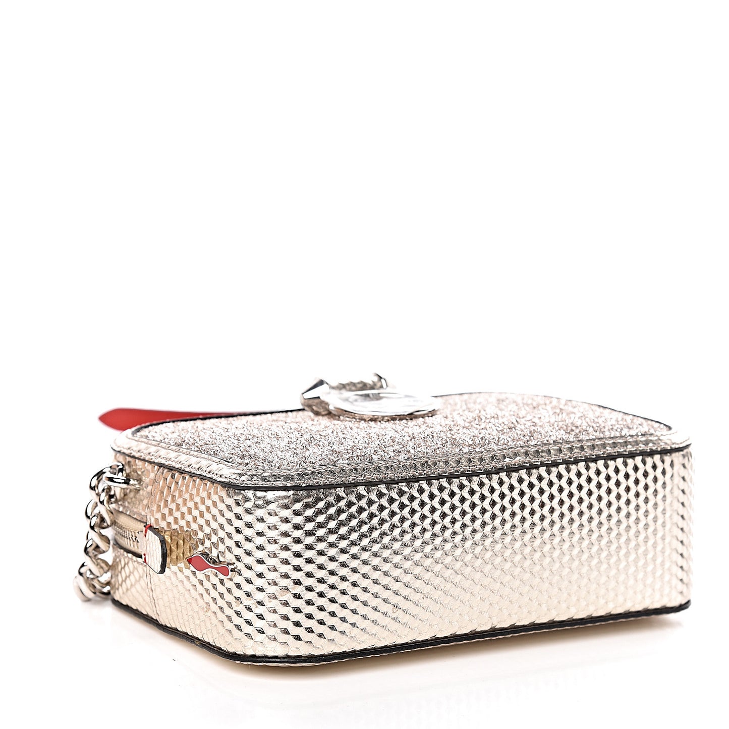 Givre Calfskin Glitter Cubiste Mini Rubylou Perle Platine
