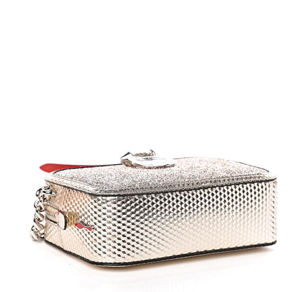 Christian Louboutin Givre Calfskin Glitter Cubiste Mini Rubylou Perle Platine 4 of 12