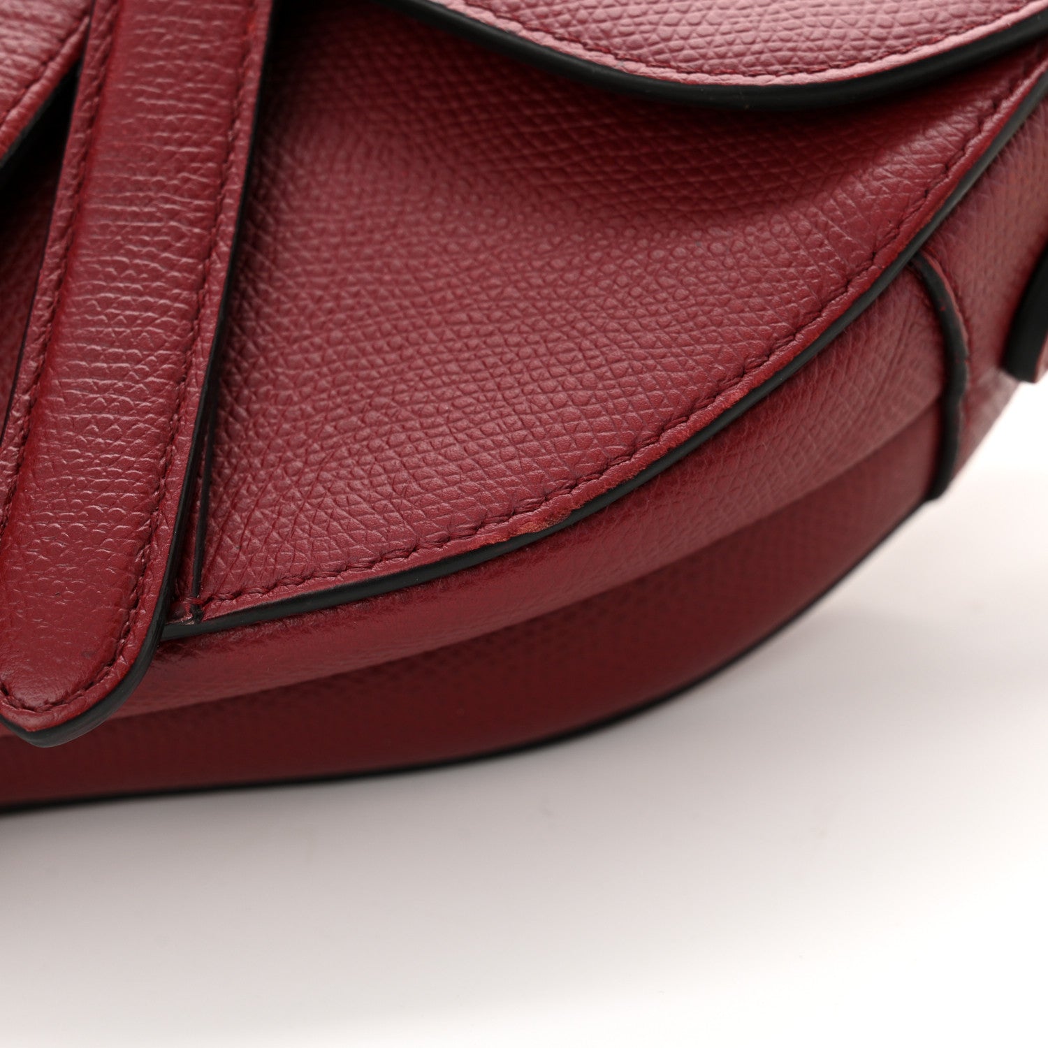Christian Dior Grained Calfskin Mini Saddle Bag Red 12 of 14