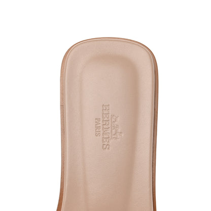 Hermes Box Calfskin Oran Sandals 41 Beige Nude 7 of 9