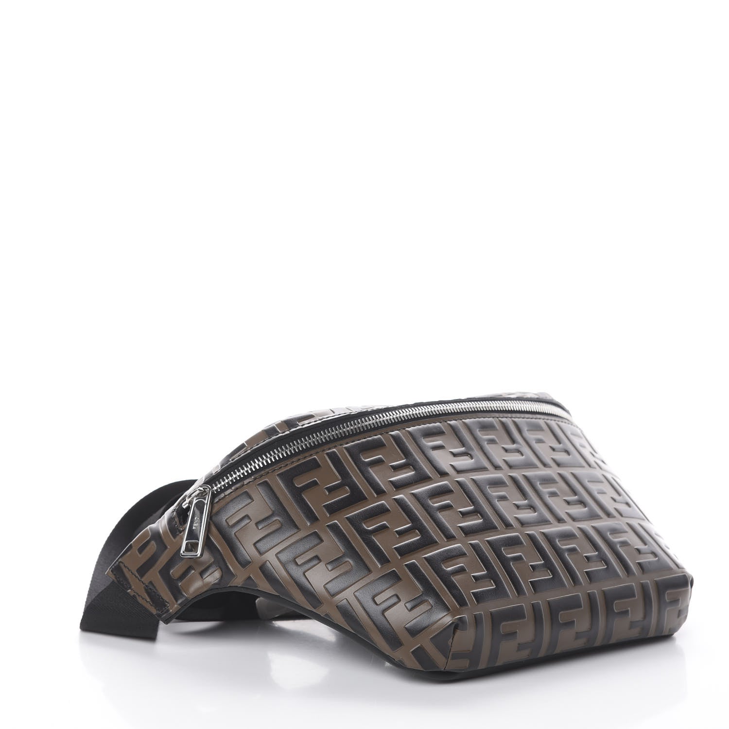 Fendi Vitello Century Bi-Color FF 1974 Embossed Belt Bag Maya Black 3 of 8