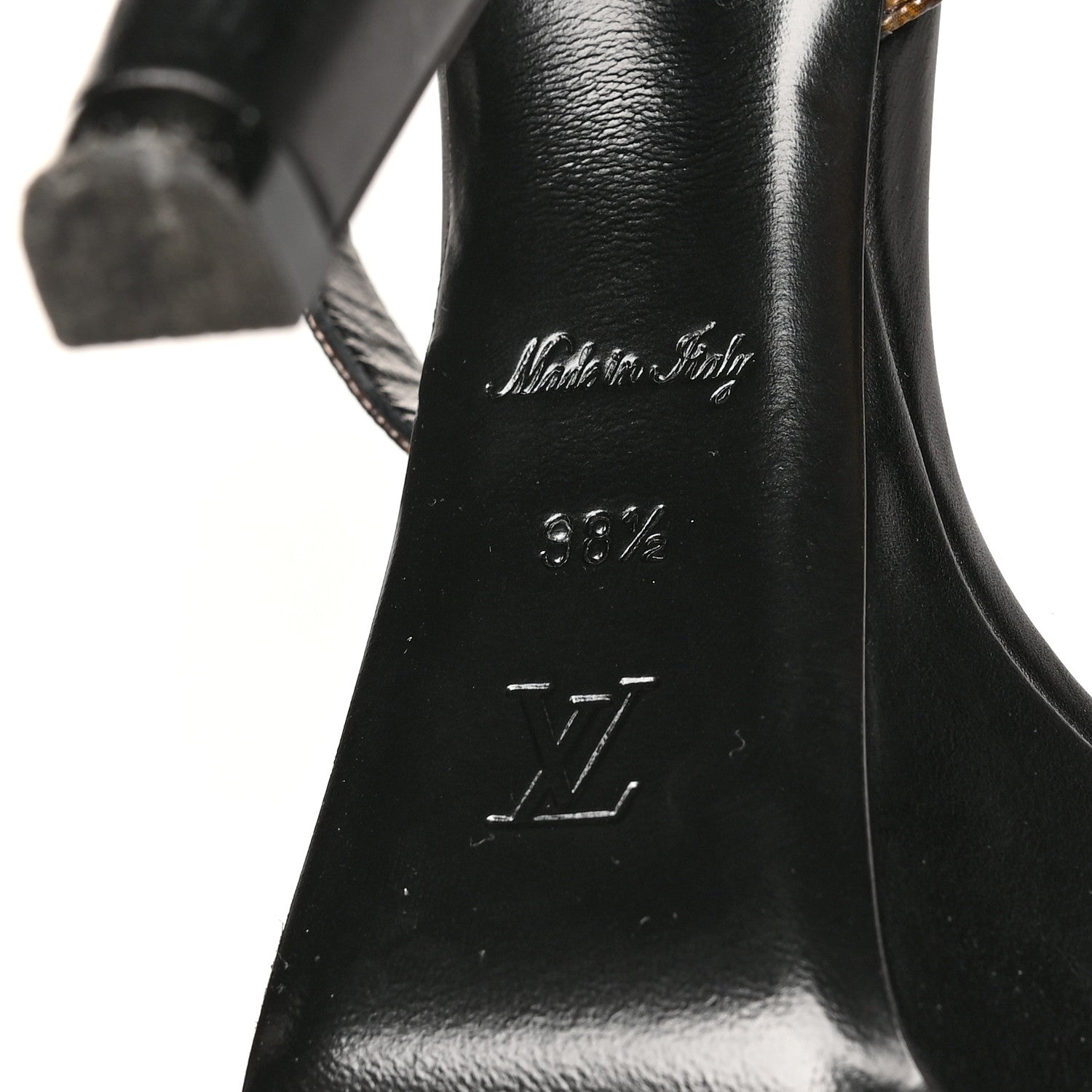 Louis Vuitton Patent Monogram Afterglow Platform Sandals 38.5 Black 6 of 9