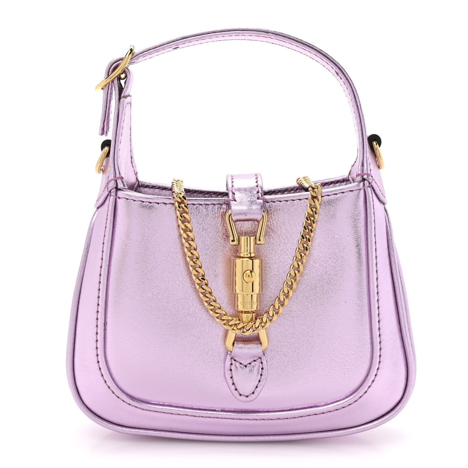 Gucci Laminated Nappa Nano Jackie 1961 Hobo Metallic Rosa 1 of 11