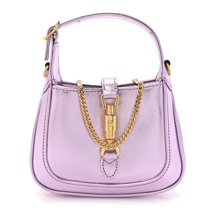 Gucci Laminated Nappa Nano Jackie 1961 Hobo Metallic Rosa 1 of 11