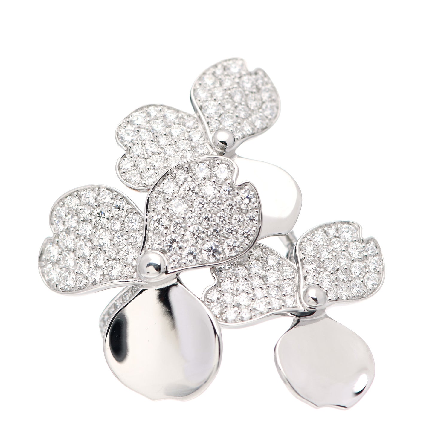 Platinum Diamond Paper Flowers Cluster Ring 52 6