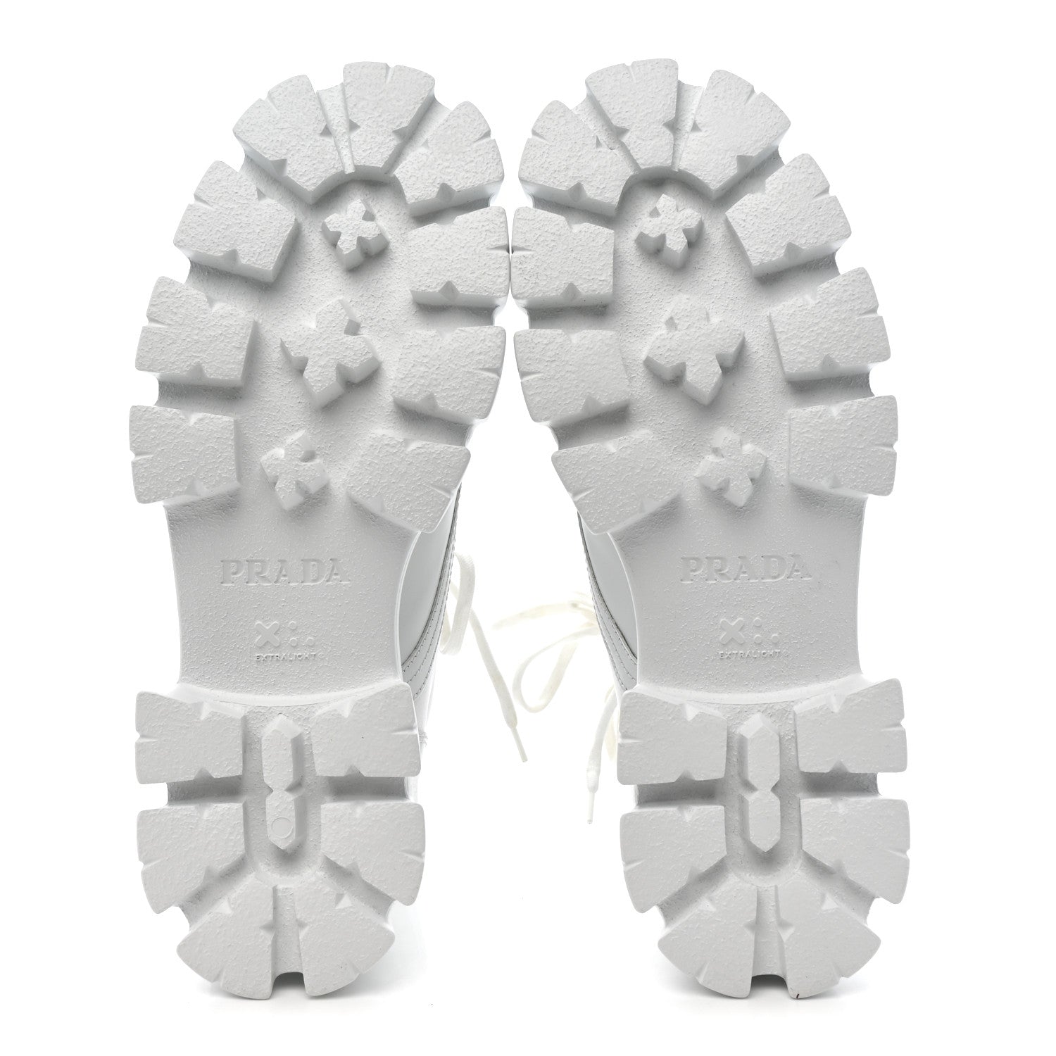 Prada Spazzolato Rois Re-Nylon Metal Triangle Logo Monolith Pouch Pocket 55mm Boots 40.5 White 6 of 15