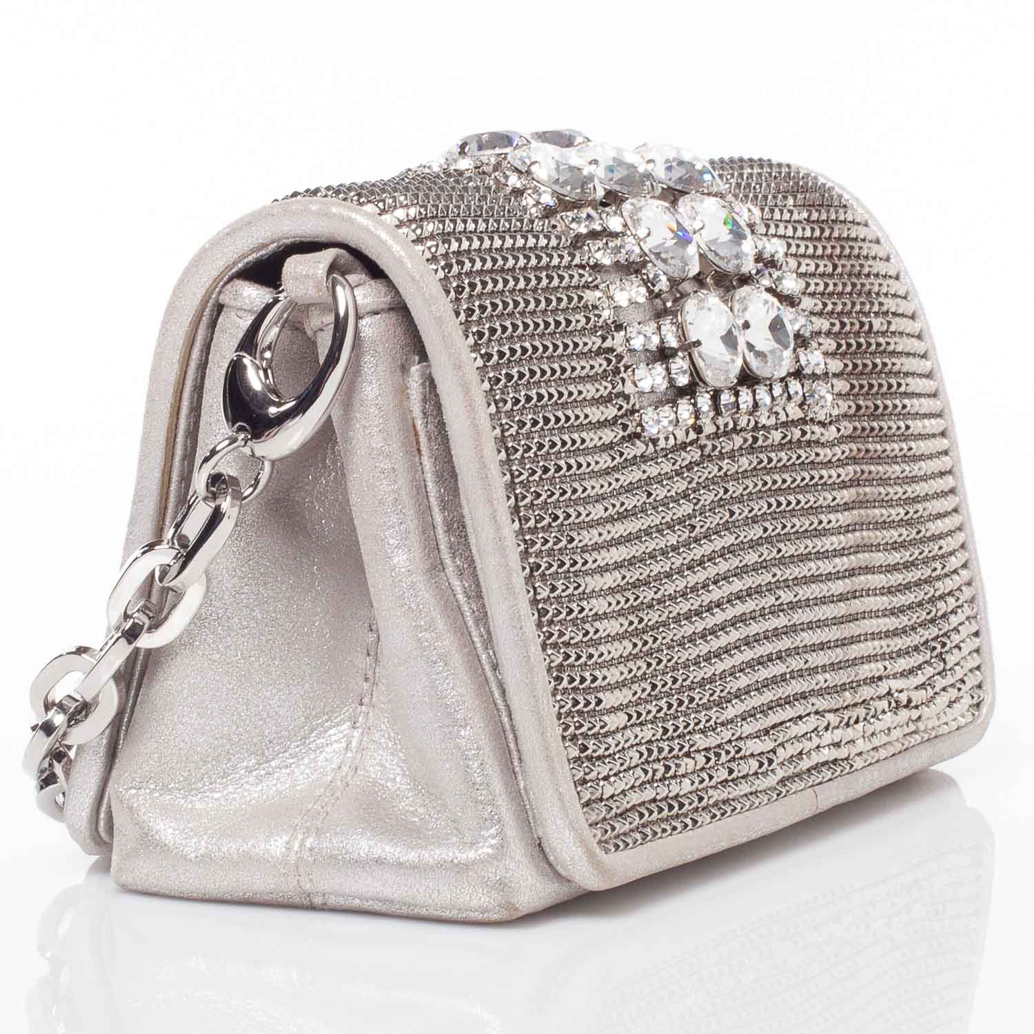 Jimmy Choo Crystal Embellished Mesh Cecile Clutch Bag 4 of 9