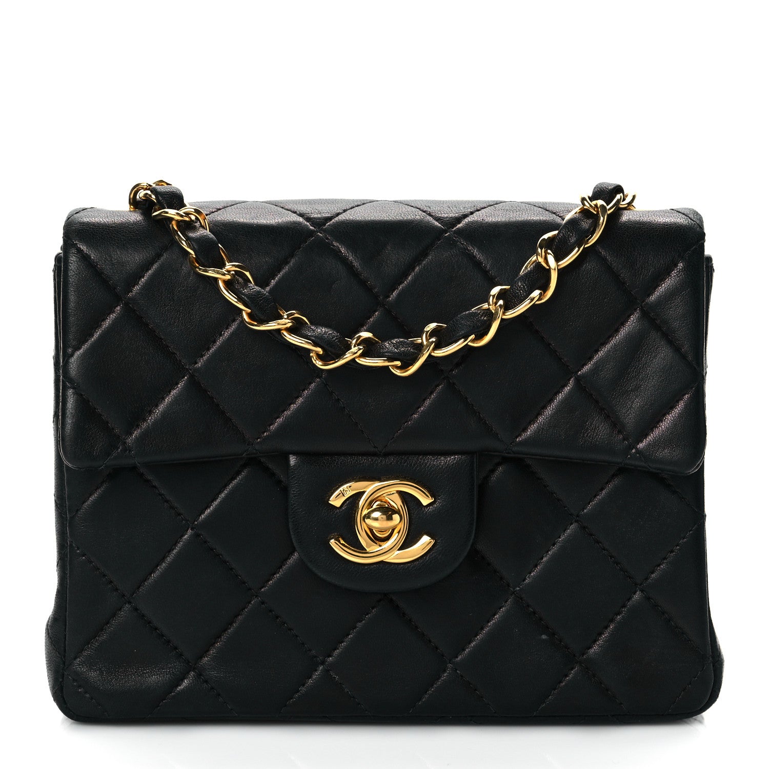 Chanel Lambskin Quilted Mini Square Flap Bag Black 1 of 10