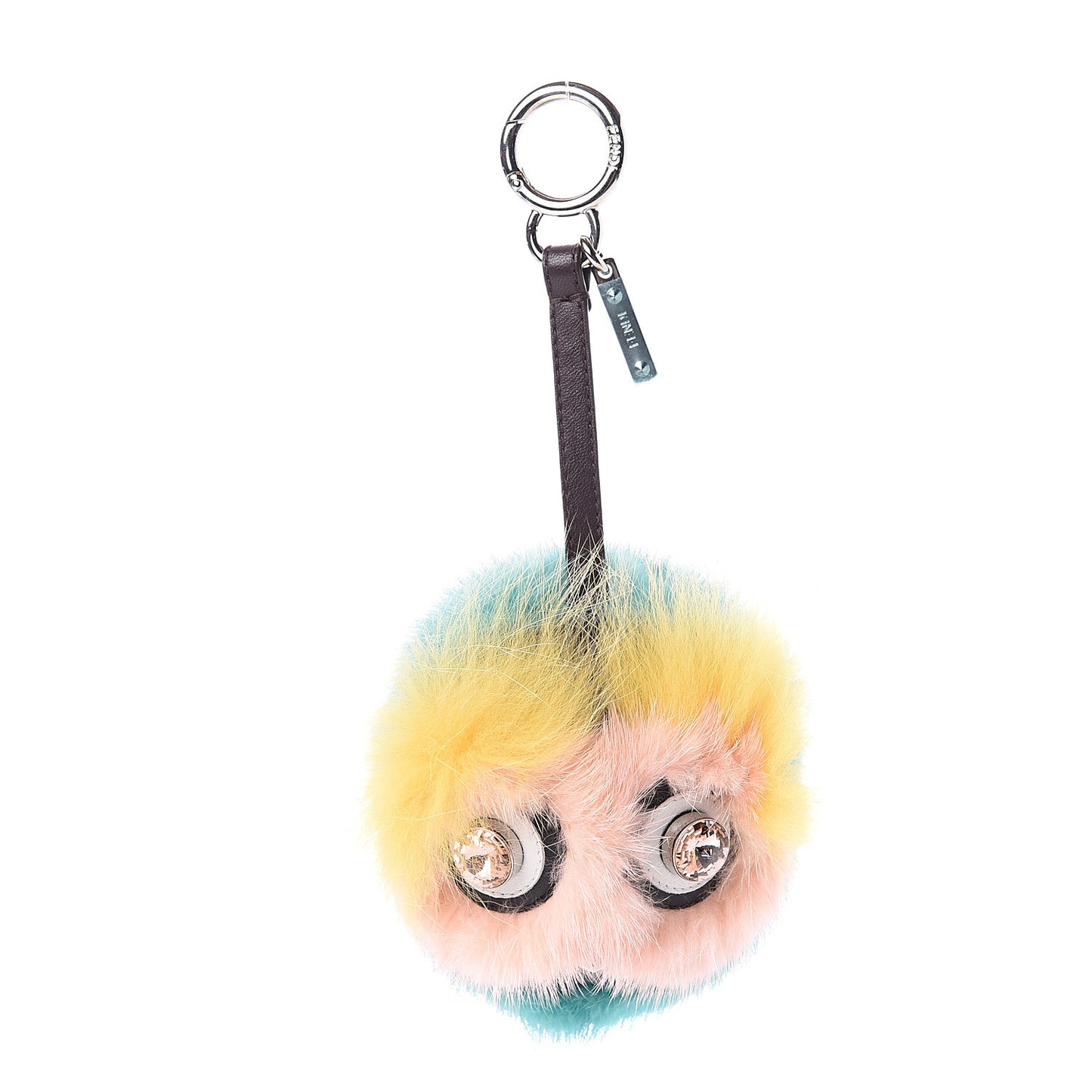 Shiny Nappa Mink Fox Fur Crystal QuTweet Dazzling Bag Bug Charm Bordeaux Seashell Multicolor