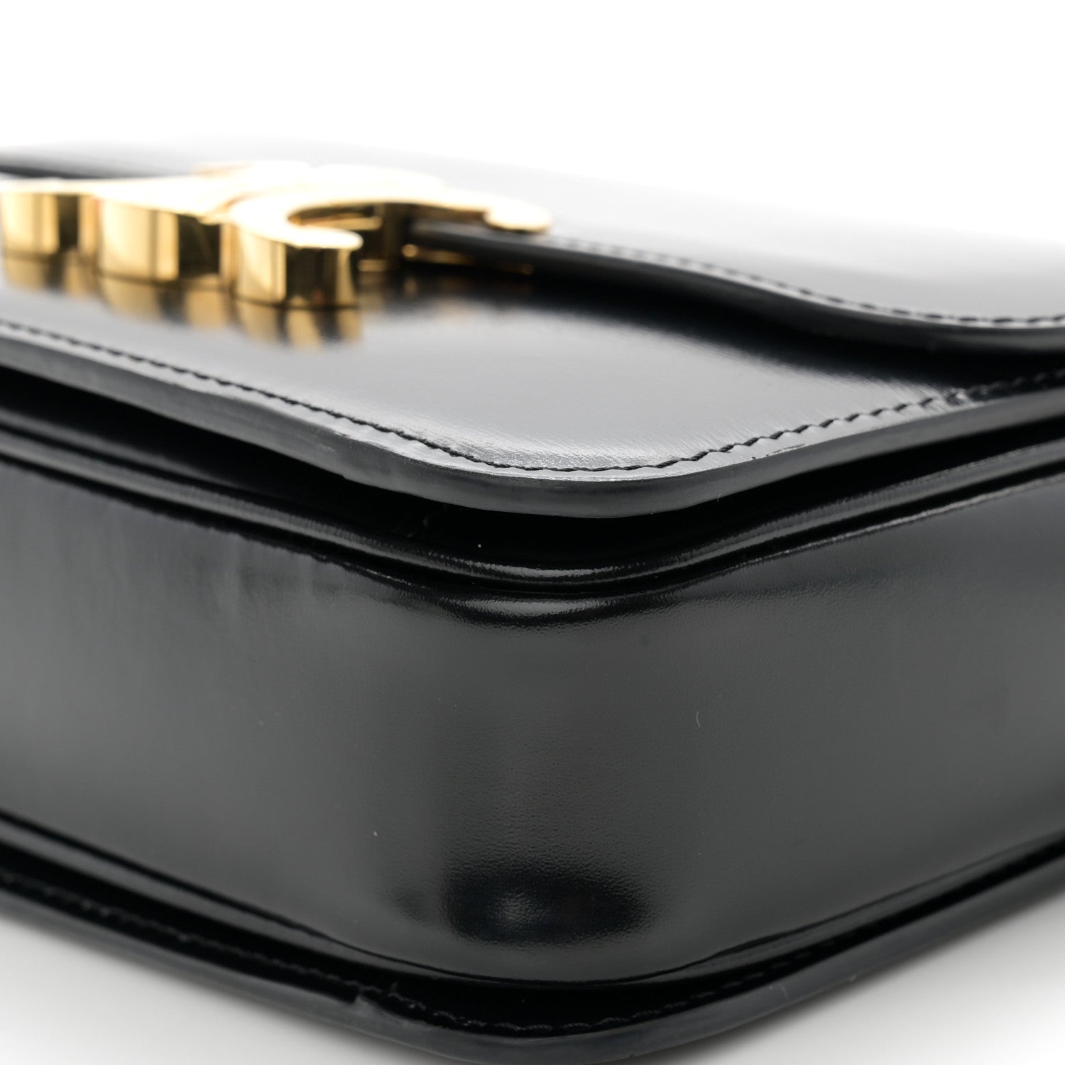 Celine Shiny Calfskin Teen Triomphe Black 10 of 11