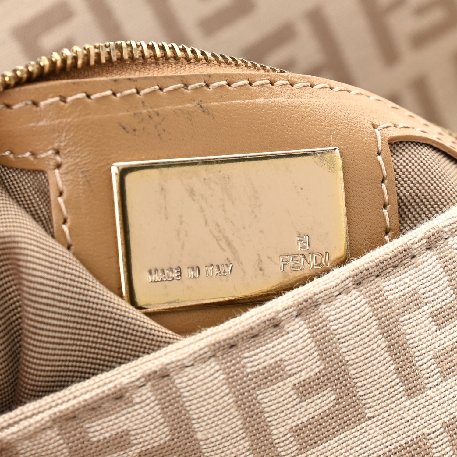 Fendi Zucchino Vitello Mama Baguette Beige Tortora 6 of 9
