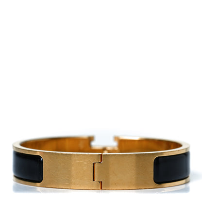 Hermes Enamel Narrow Clic Clac H Bracelet GM Black 2 of 4