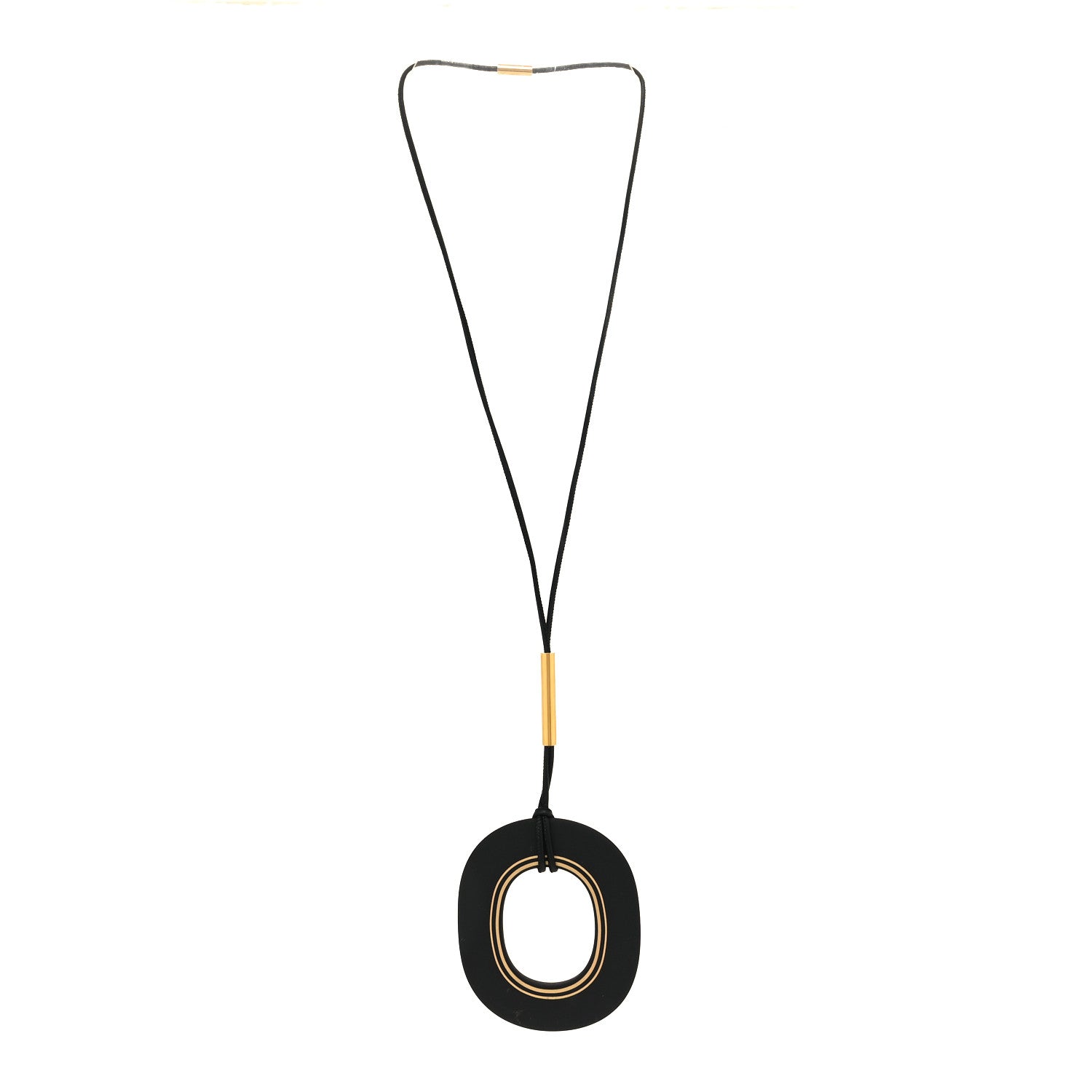 Hermes Kara Precieux Large Pendant Necklace Black 3 of 4