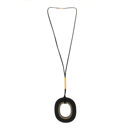 Hermes Kara Precieux Large Pendant Necklace Black 3 of 4