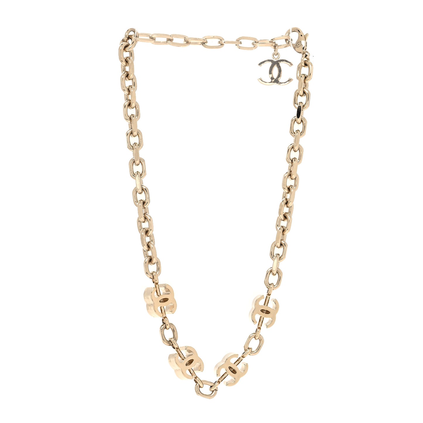Metal CC Short Necklace Gold