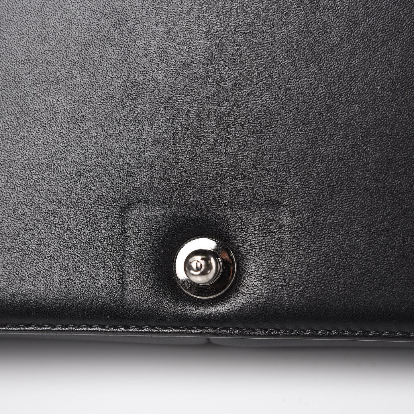 Lambskin Quilted Large Boy Flap Black