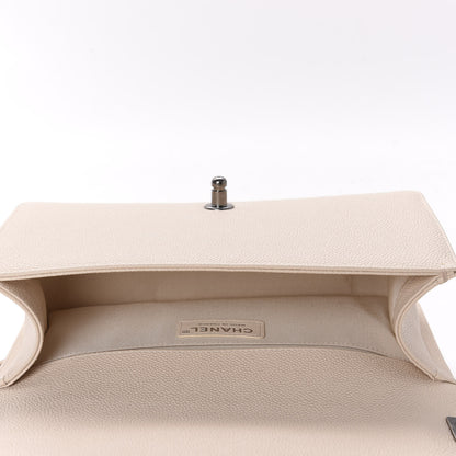 Chanel Caviar Chevron Quilted Medium Boy Flap Light Beige 5 of 10