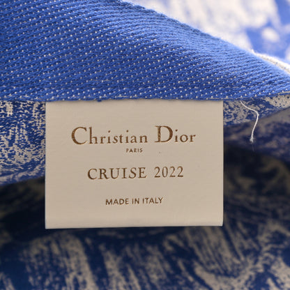 Christian Dior Canvas Print Cruise Tote Ivory Blue 5 of 10
