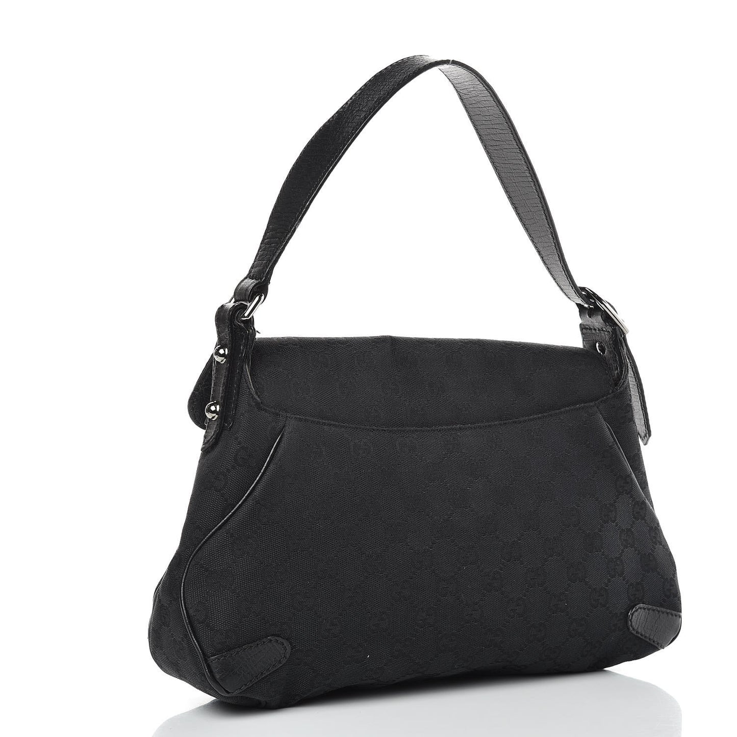 Monogram Horsebit Chain Flap Shoulder Bag Black