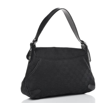 Gucci Monogram Horsebit Chain Flap Shoulder Bag Black 3 of 12