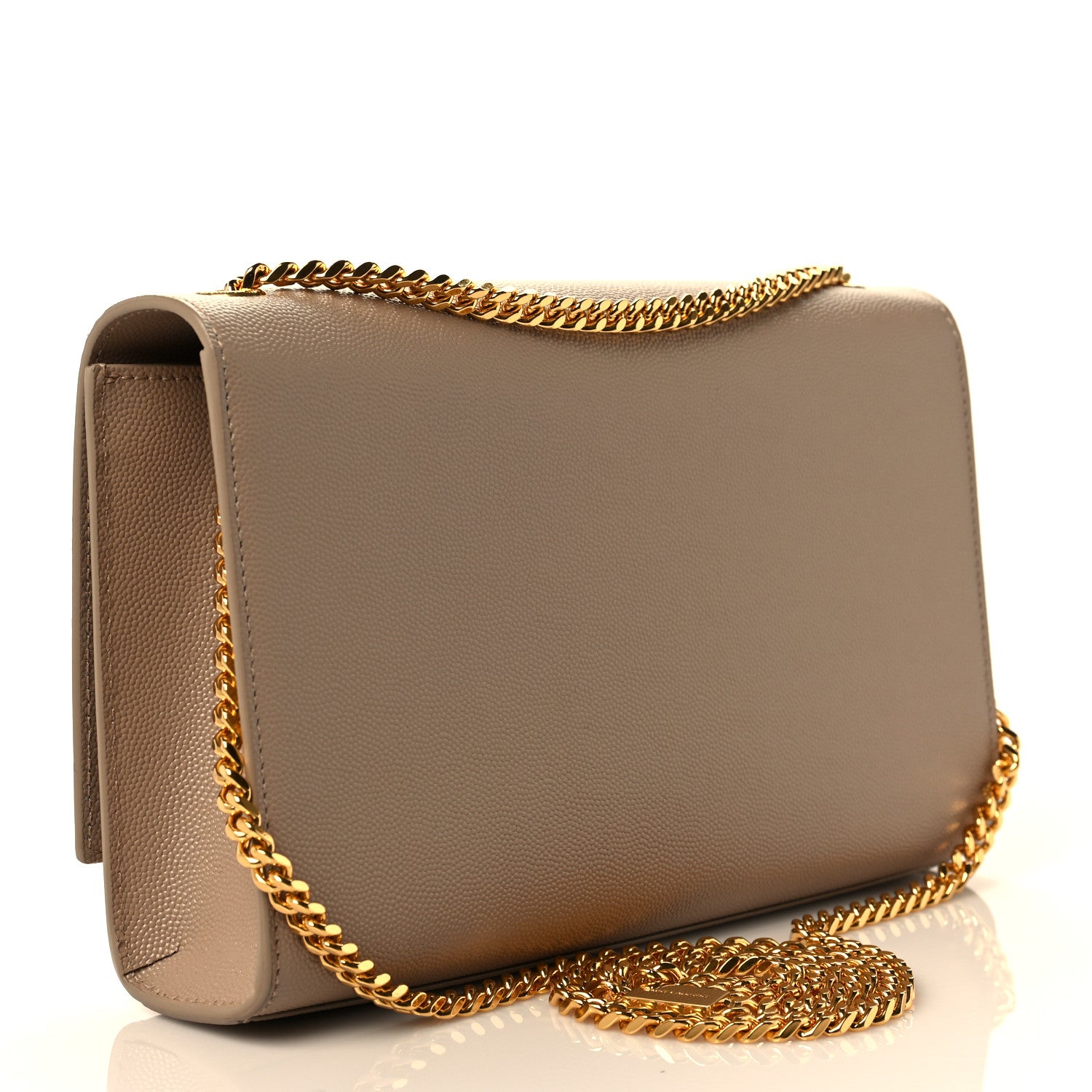 Saint Laurent Grain De Poudre Medium Monogram Kate Satchel Dark Beige 3 of 10