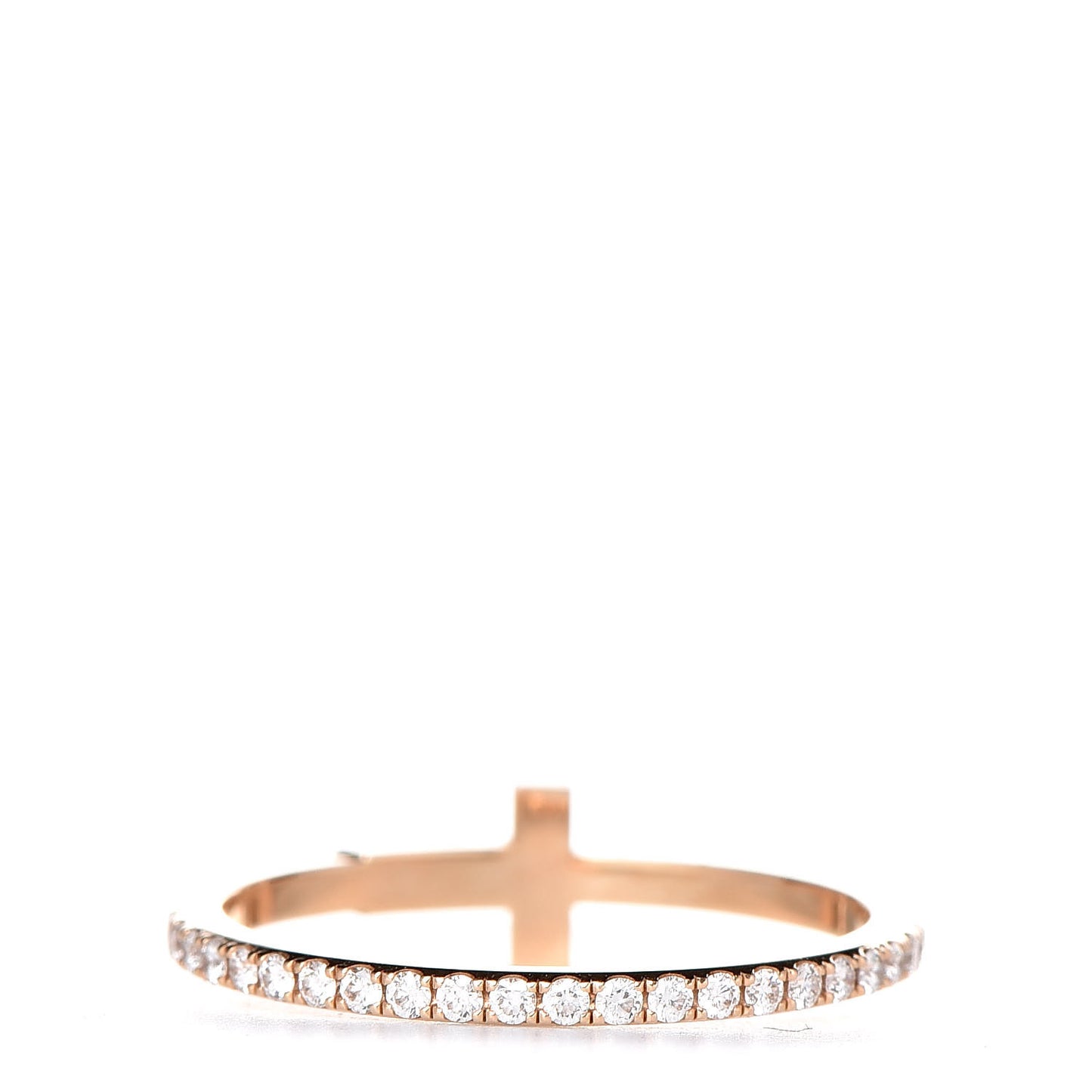 18K Rose Gold Diamond T Wire Pave Ring 48 4.5