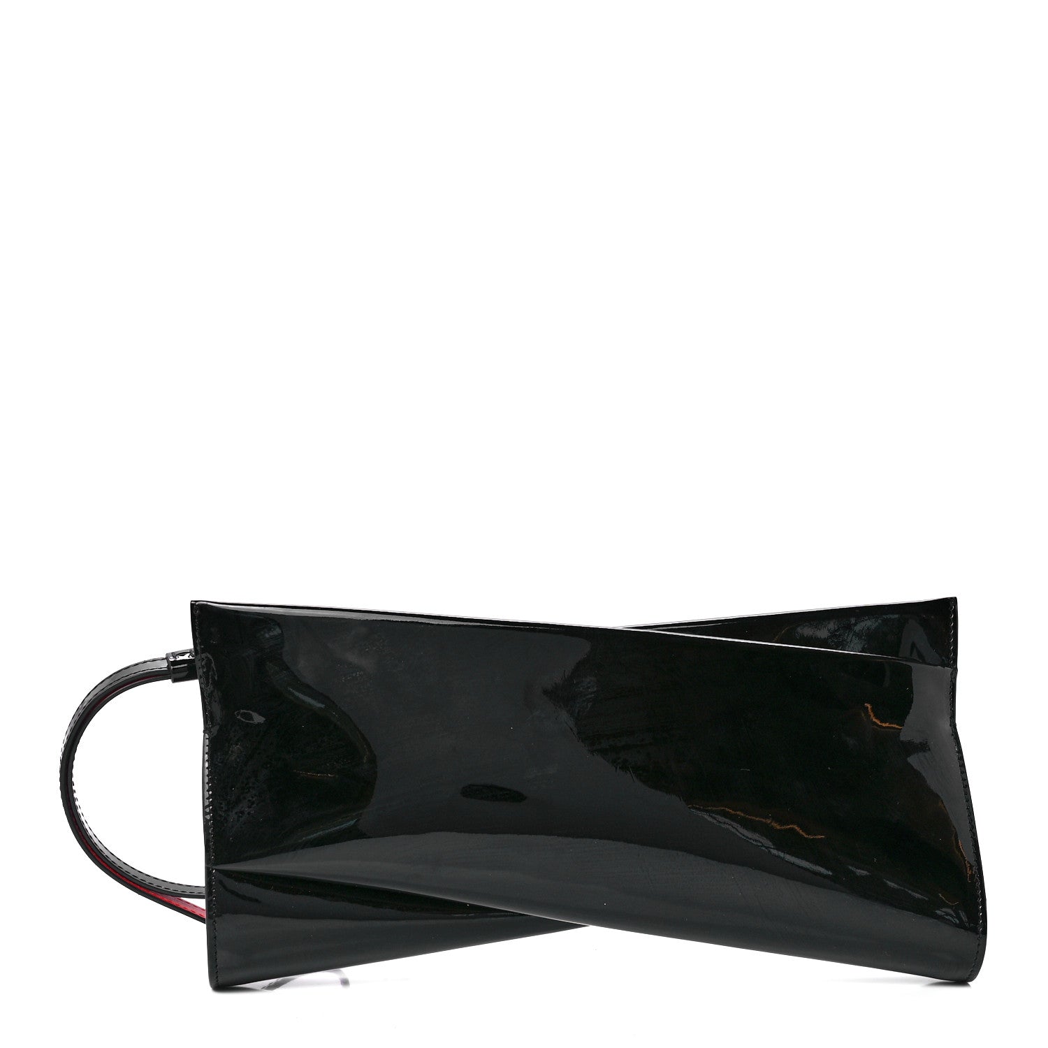 Christian Louboutin Patent Loubi Twist Zip Clutch Bag Black 1 of 10