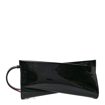 Christian Louboutin Patent Loubi Twist Zip Clutch Bag Black 1 of 10