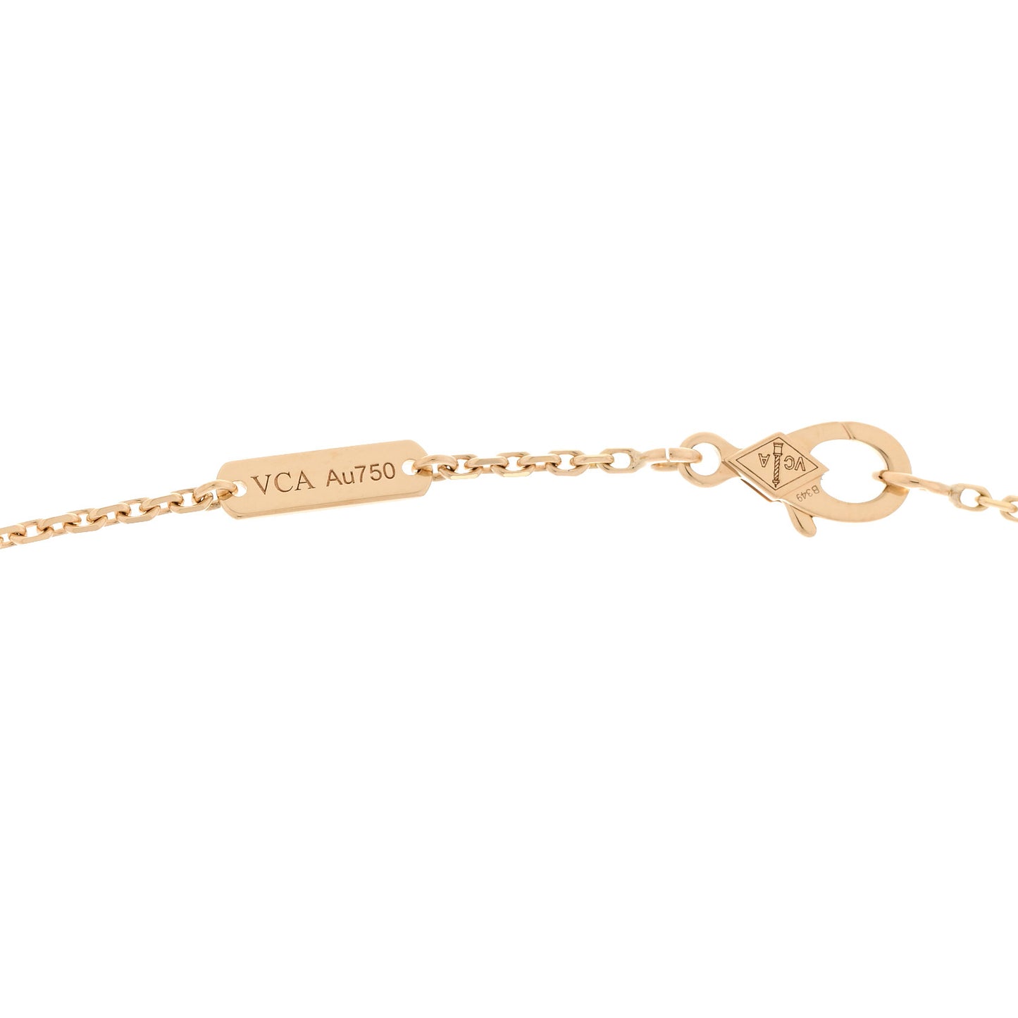 18K Yellow Gold Mother of Pearl Vintage Alhambra Pendant Necklace