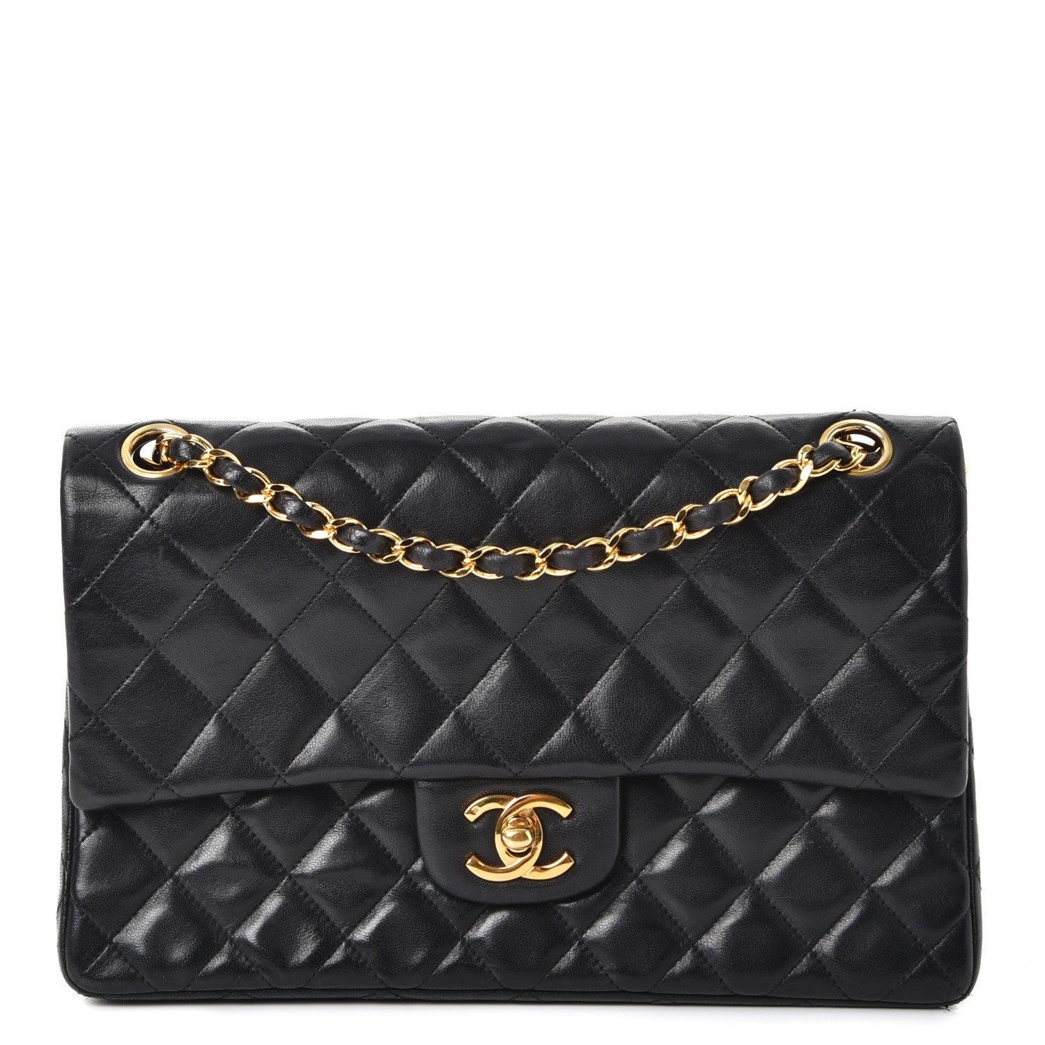 Chanel Lambskin Quilted Medium Double Flap Black 1 of 11