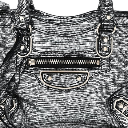 Balenciaga Metallic Calfskin Lizard Embossed Silver Metallic Edge Hardware Nano City Silver 8 of 10