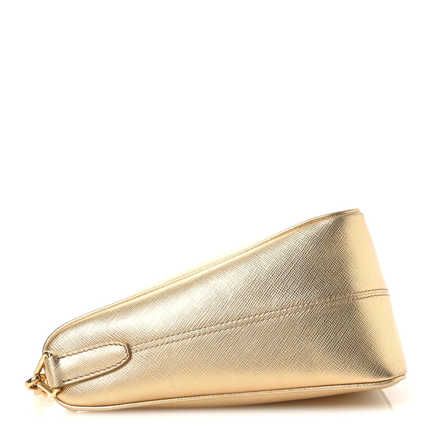 Saffiano Lux Triangle Shoulder Bag Platino