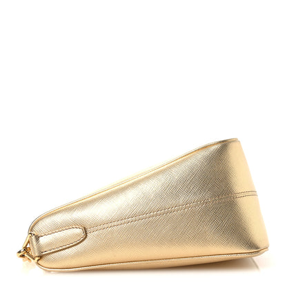 Prada Saffiano Lux Triangle Shoulder Bag Platino 4 of 10