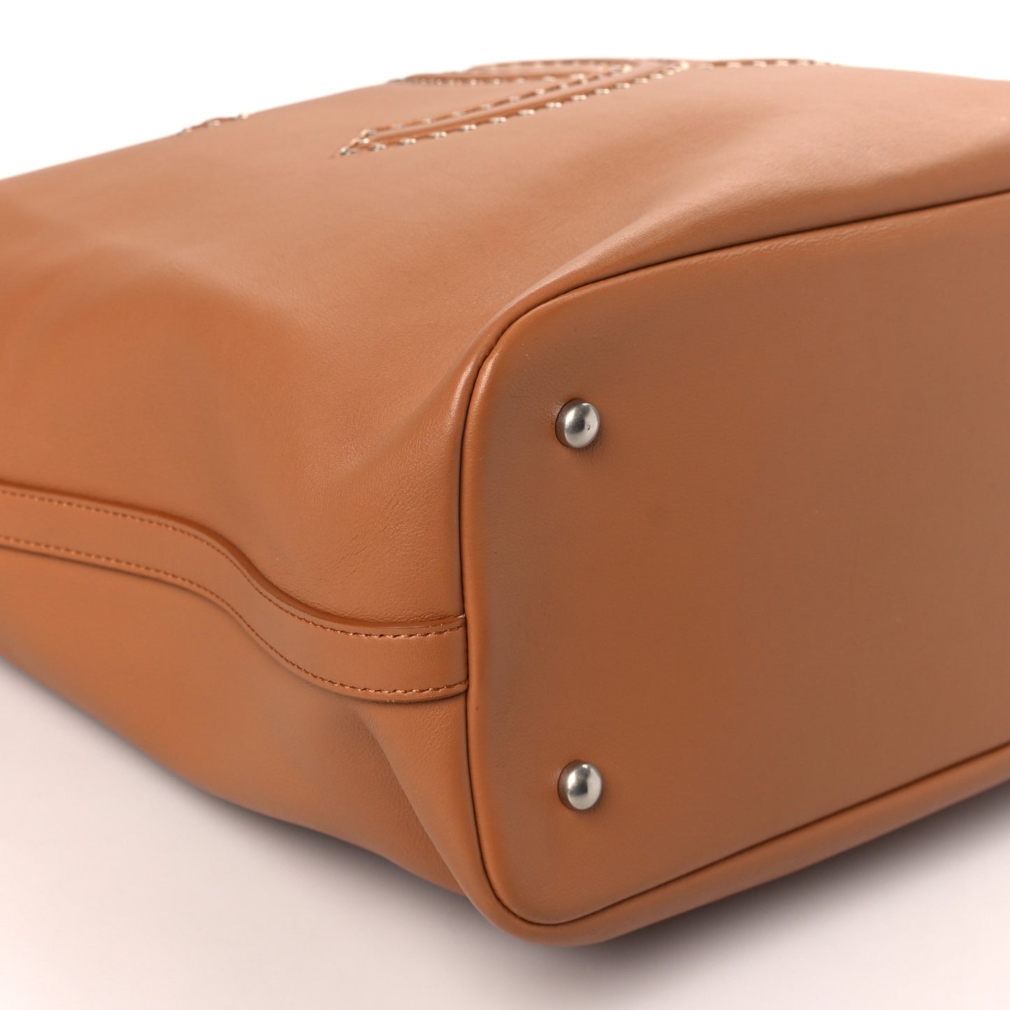 Calfskin Large Coco Eyelets Shopping Tote Camel