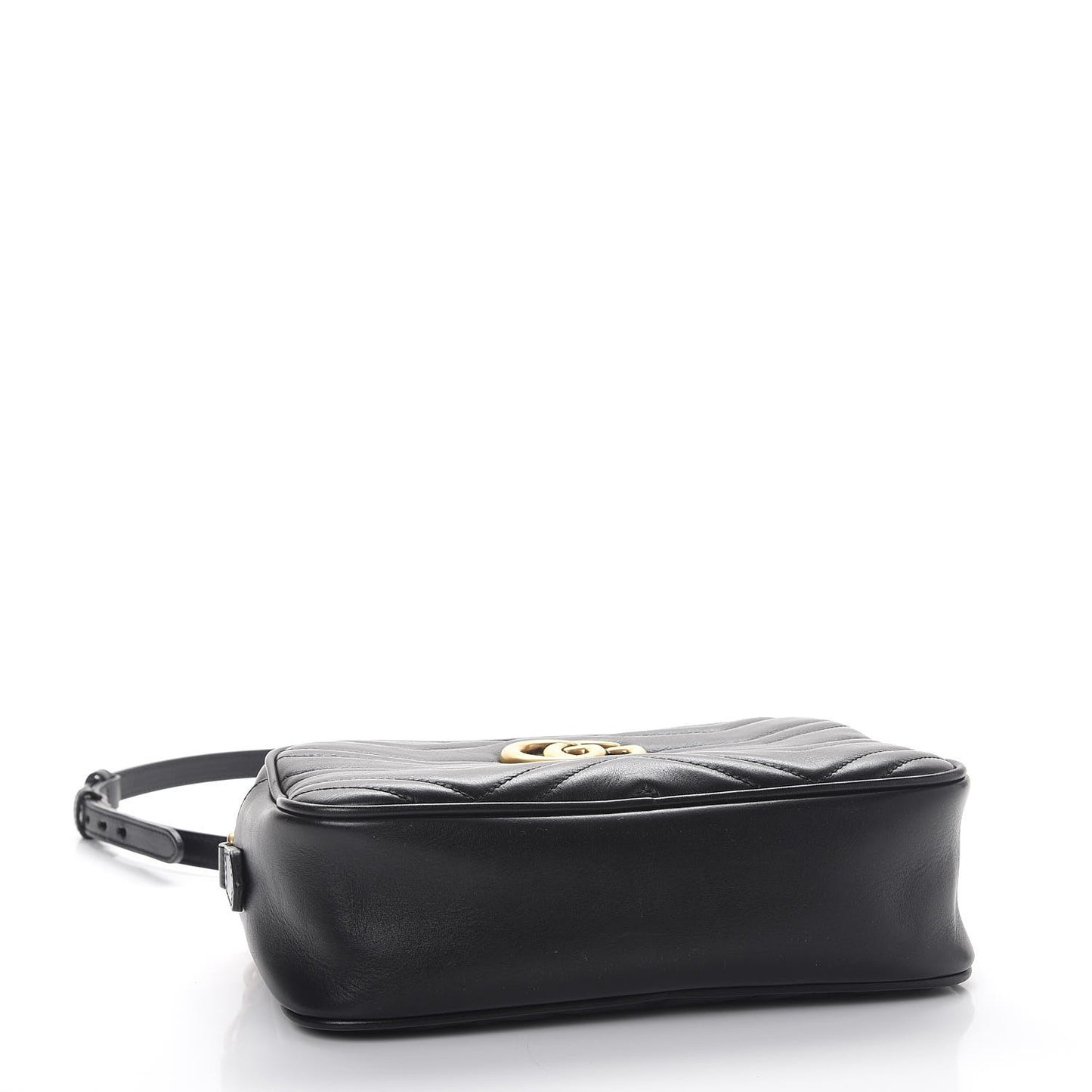 Calfskin Matelasse Small GG Marmont Chain Shoulder Bag Black