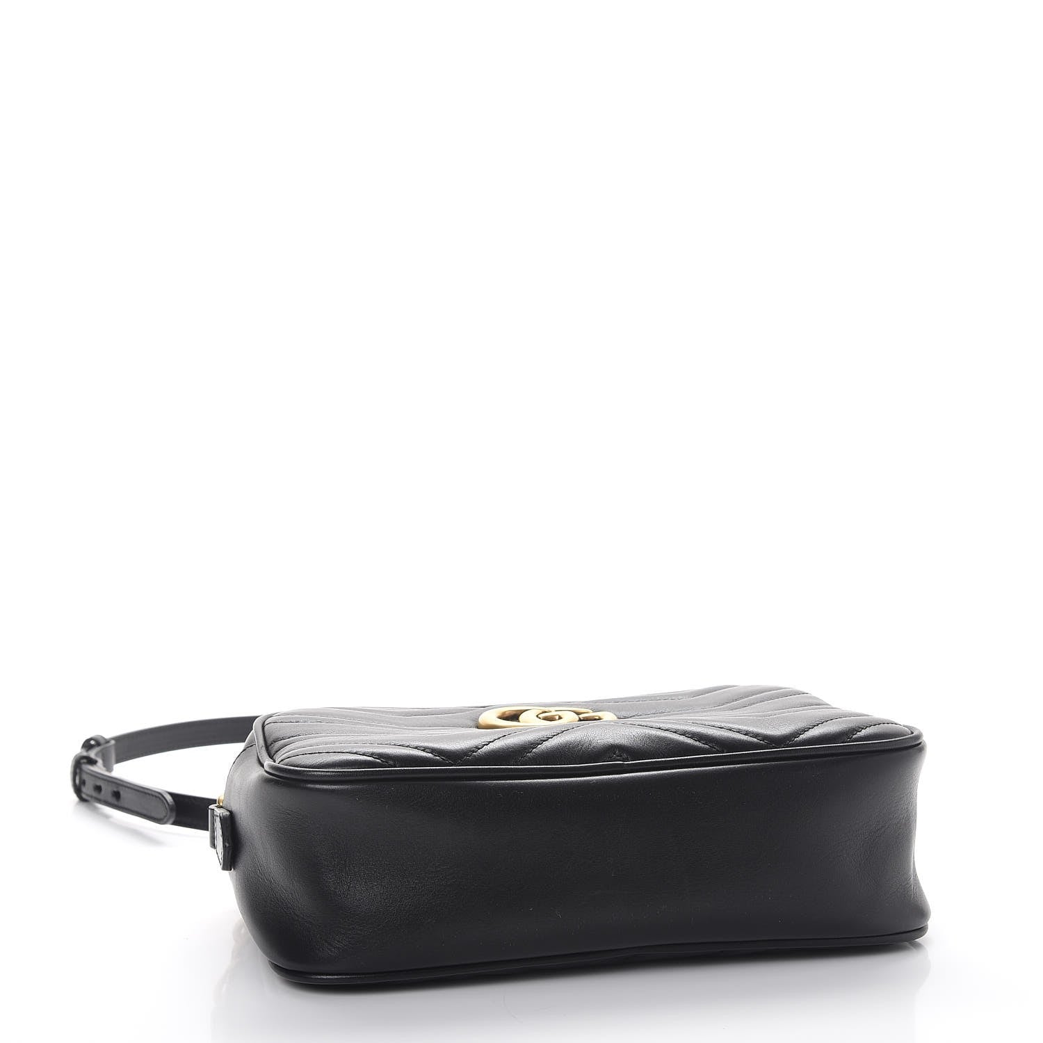 Gucci Calfskin Matelasse Small GG Marmont Chain Shoulder Bag Black 4 of 8