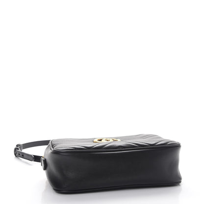 Gucci Calfskin Matelasse Small GG Marmont Chain Shoulder Bag Black 4 of 8